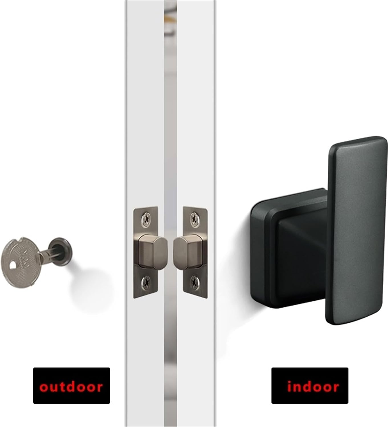 Hidden Door Lock Single Side Secret Room Spherical with Key Double Invisible 1Pcs(Gold. - NO Keys_60MM)