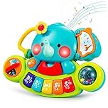 HOLA Baby Toys 6 to 12 Months Musical Elephant Piano Baby Toy 6 Months Plus 12 18 Months Interactive Early Learning Toys for 6 Month Old Babies Girls Boys Gifts