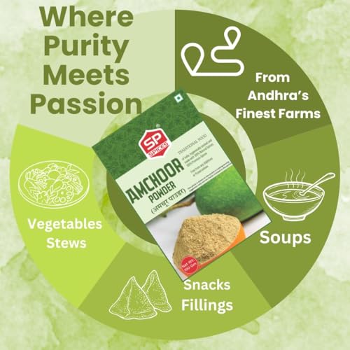 Image of SP Spices Hing & Anardana Combo - Pure, Fresh & Flavorful Spices for Everyday Cooking (110g Amchur + Hing)