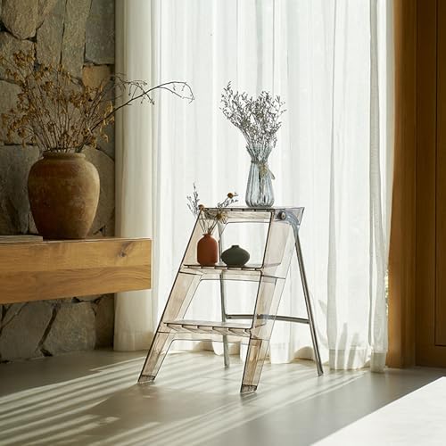 Taburete compacto de acrílico para cocina y oficina moderna de tres niveles