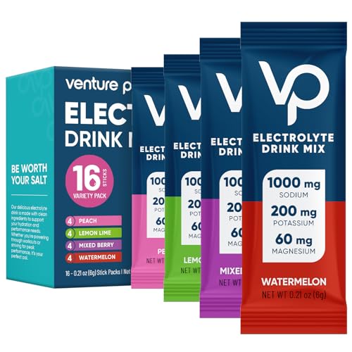 Venture Pal Electrolyte Powder Packets, High Sodium Hydration Drink Mix