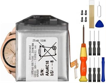 WUHAO Replacement Battery EB-BR810ABU for Samsung Galaxy Watch SM-R815U SM-R810 42mm with [Set of Screws] and Tool Repair Kit