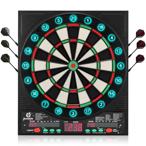 Blesion Dartscheibe Elektronisch 2024 Updated Elektronische Dartscheibe mit 6 Dartpfeile E...