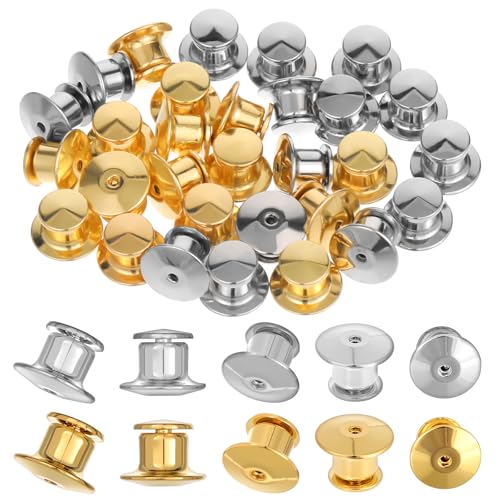 30 PCS Metal Locking Pin Backs for Enamel Pins, Pin Locks for Enamel Pins, Pin Backs Locking for Lapel Hat Badge
