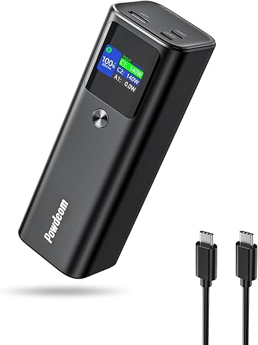 Banco de energía de 140 W, 24600 mAh 3 puertos PD3.1 cargador portátil para portátil con dos puertos de 140 W, pantalla digital inteligente,