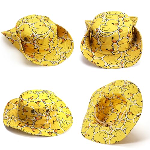 Image of Funny Duck Bucket Hat Fisherman Hat Beach Travel Sun Hat Outdoor Cap for Unisex Men Women