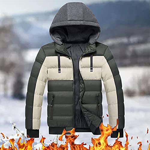 D-Rings Winterjas voor heren, warm gevoerd donsjack voor de winter, warm donsjas, gewatteerde jas, bufferjas met capuchon, thermojas, waterdicht, herenjas, winter, herenjas, 3XL, 4XL, 5XL - Image 3