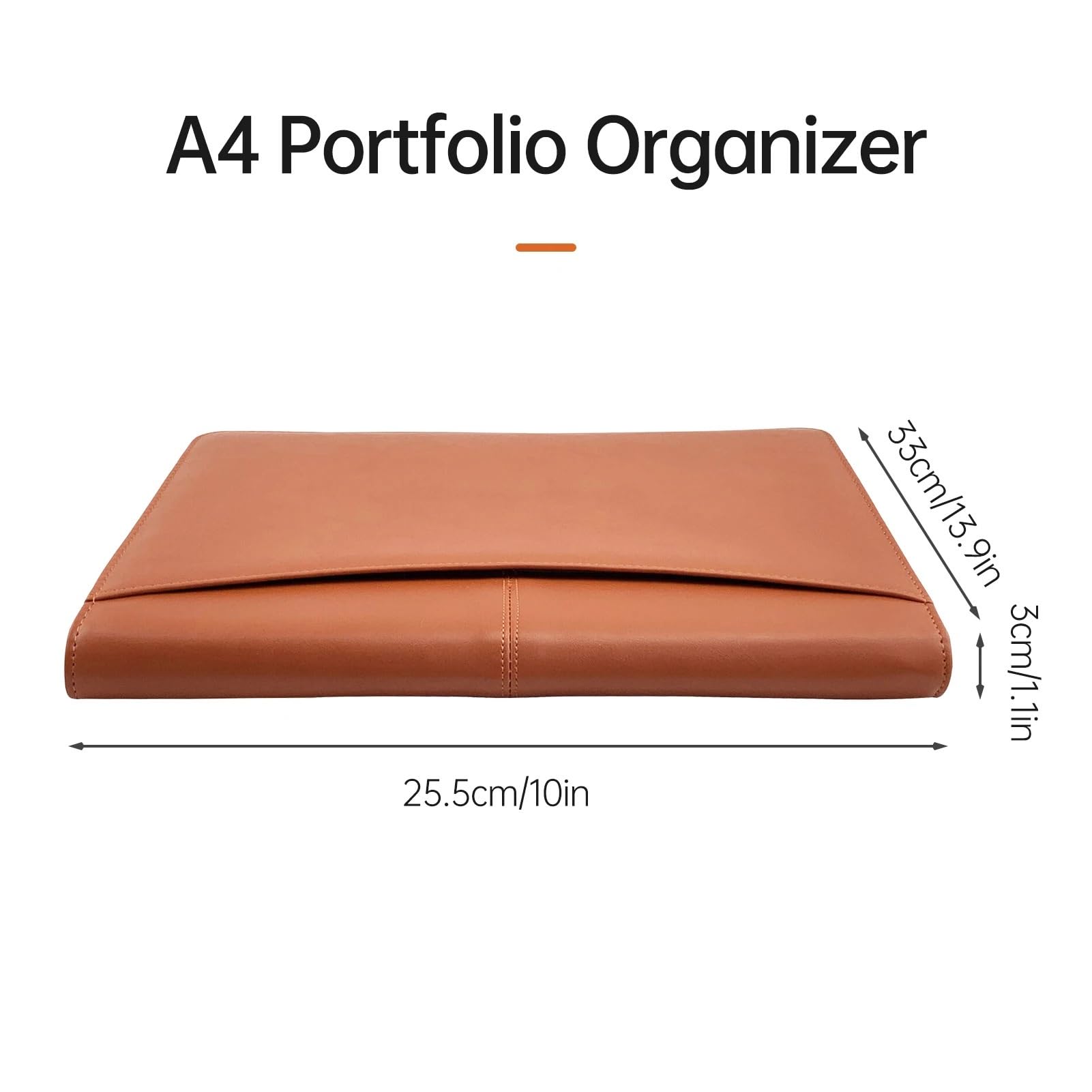 Portadocumenti con cerniera Padfolio A4 in pelle PU calcolatrice Per Archiviazione Documenti