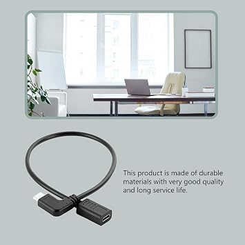0.3Meters Type C USB 3.1 90 Degree Male to USB-C Female Extension Data Cable Extender Cord