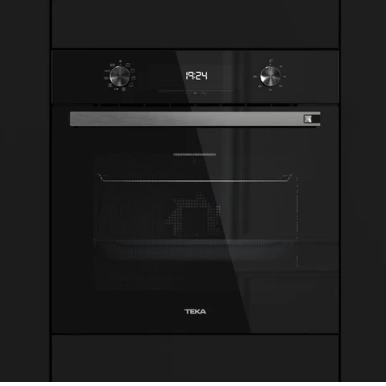 TEKA Horno Multifunción, Cristal Negro, Hydroclean, 8 Funciones