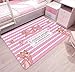 Alfombra de rayas geométricas rosadas, alfombra de pantera de anime de noche de princesa de niña, alfombra de juego de juguete para bebés y niños pequeños 120cmx170cm