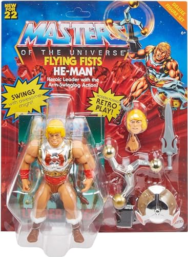 Masters of the UniverLes Maîtres de l'Univers Origins Figurine articulée de combat Musclor et accessoires, jouet pour enfant, HDT22
