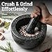 Priority Chef Heavy Duty Mortar and Pestle Set, 1.5 Cup, 100% Granite, Non Slip Base, Make Fresh Guacamole, Salsa, Pesto, Stone Grinder Bowl, Herb Crusher, Spice Grinder, 5.5 Inch - Black