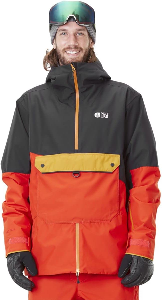 Picture Organic Trifid Jacket - Men's Black/Pumpkin Red, XL