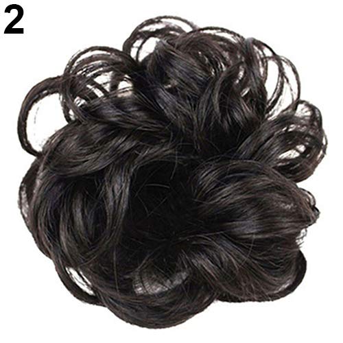 Hot Women Lady Wavy Curly Dish Hair Bun Extensión Cabello Chignon Scrunchie lyhhai