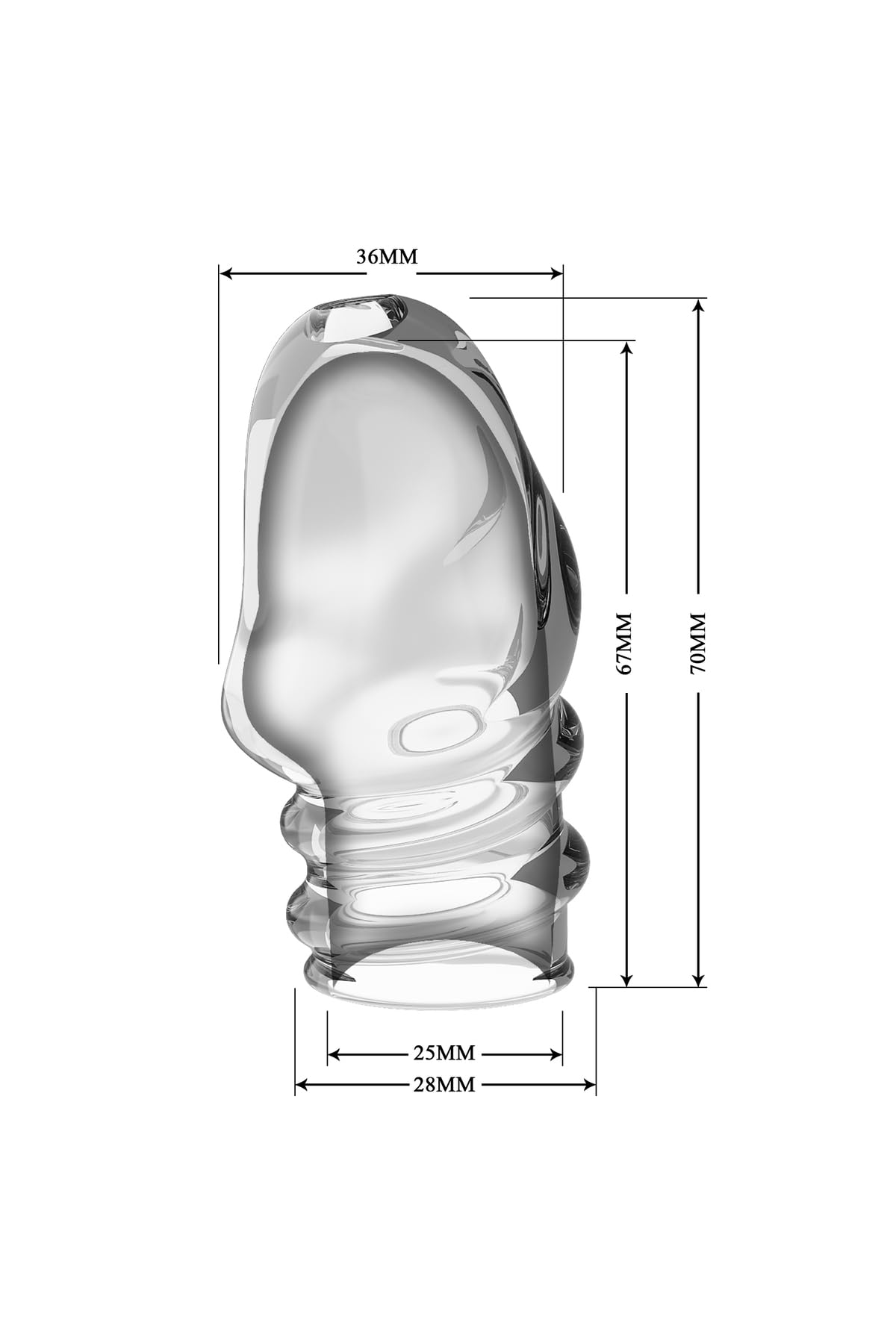 Şeffaf 7 CM Long Sleeve Prezervatif Penis Kılıfı