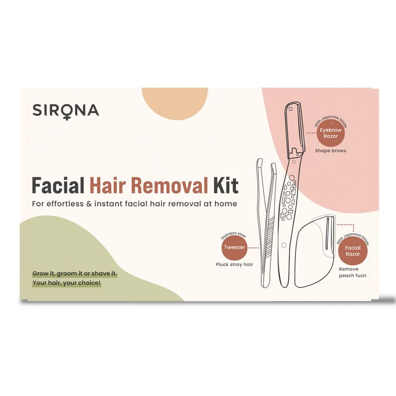 Sirona Reusable Facial Hair Removal Kit Set Of 3, Includes Tweezer, Eyebrow Razor & Face Razor For Painless & Effortless Instant Hair Removal At Home Multicolor For Women (B09LCR5PJD) Amazon Price History, Amazon Price Tracker