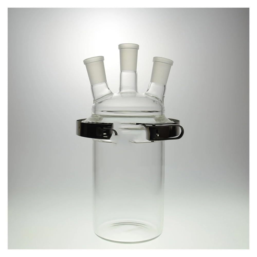 Equipos y suministros de laboratorio Reactor cilíndrico de vidrio 3 bocas, 1 litro, 24/40, 1000 ml, fondo plano