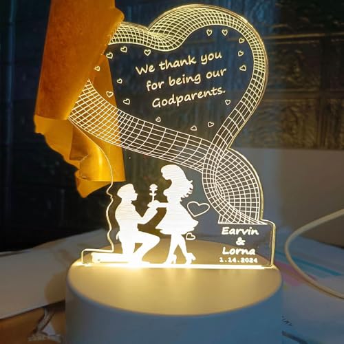 Image of Customized LED Name Lamp for Couples - Personalized 3D Night Lamp with Name, Romantic Bedroom Decor Light, Birthday Gift for Girls & Women for Wife Husband, Custom Night Lamp