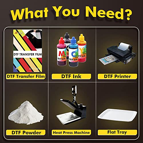 A-SUB DTF Transfer Film A3(11.7x16.5 Inch) - 30 Sheets Double Sided Matte DTF Transfer Film for Sumblimation or DTF Inkjet Printer, Direct to Film PET Transfer Paper for T shirts Textile