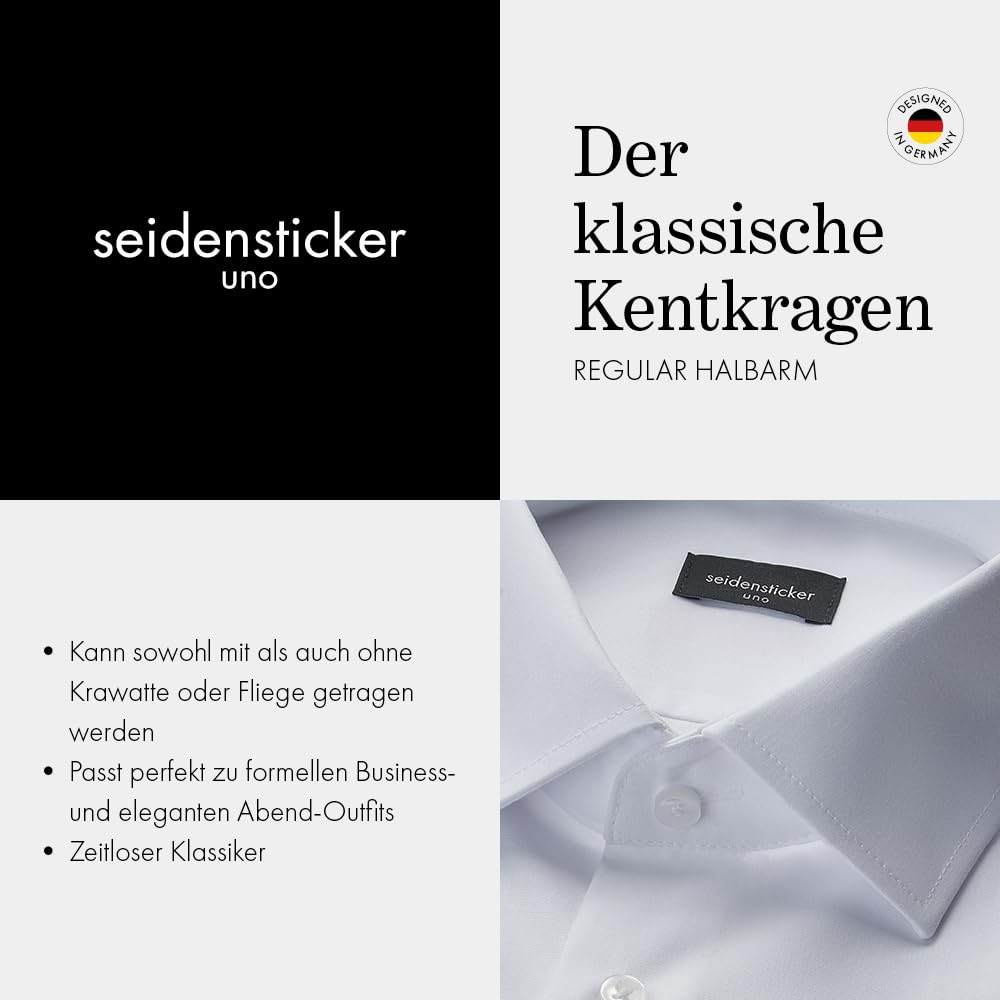 Seidensticker UNO Kurzarm-Hemd – Regular Fit, Bügelleicht für jeden Anlass, 100% Baumwolle, Klassisches Herren-Hemd mit Kent-Kragen