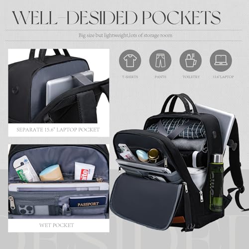 Lossga for Easyjet Cabin Bag 45x36x20 Underseat Hand Luggage Travel Backpack Rucksack Carry ons for Women Men - Image 2