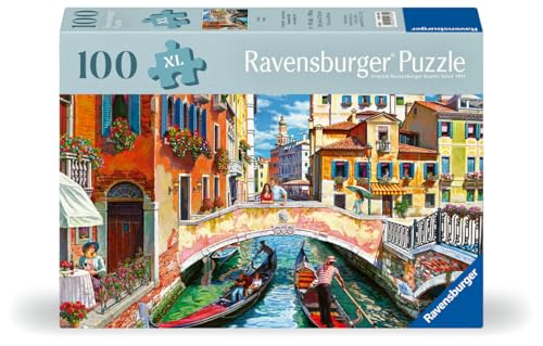 Ravensburger - Puzzle Adulte - 100 pièces - Bien être & Puzzle - Venise - Pièces Plus épaisses, Grand modèle d'image et Support Inclus - Puzzle de qualité supérieure fabriqué en Europe - 12001365