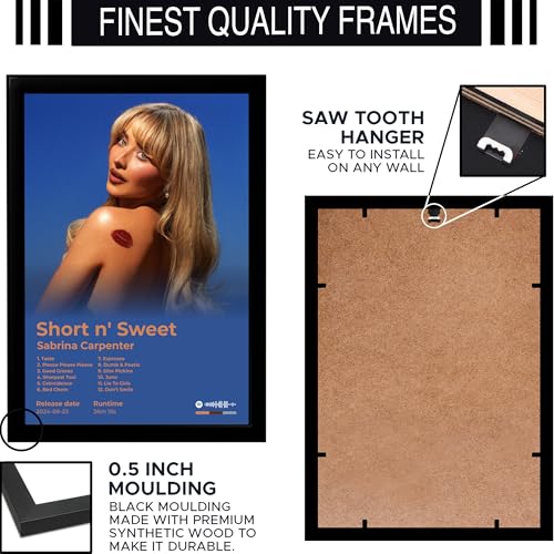 Image of BLINKART Sabrina Carpenter- Short n' Sweet Wall Photo Frames | Wall Art for Bedroom, Living Room, Studio or Office | Album Cover Print with Spotify Song Link QR Code | Gift for Fans - 8x12 In