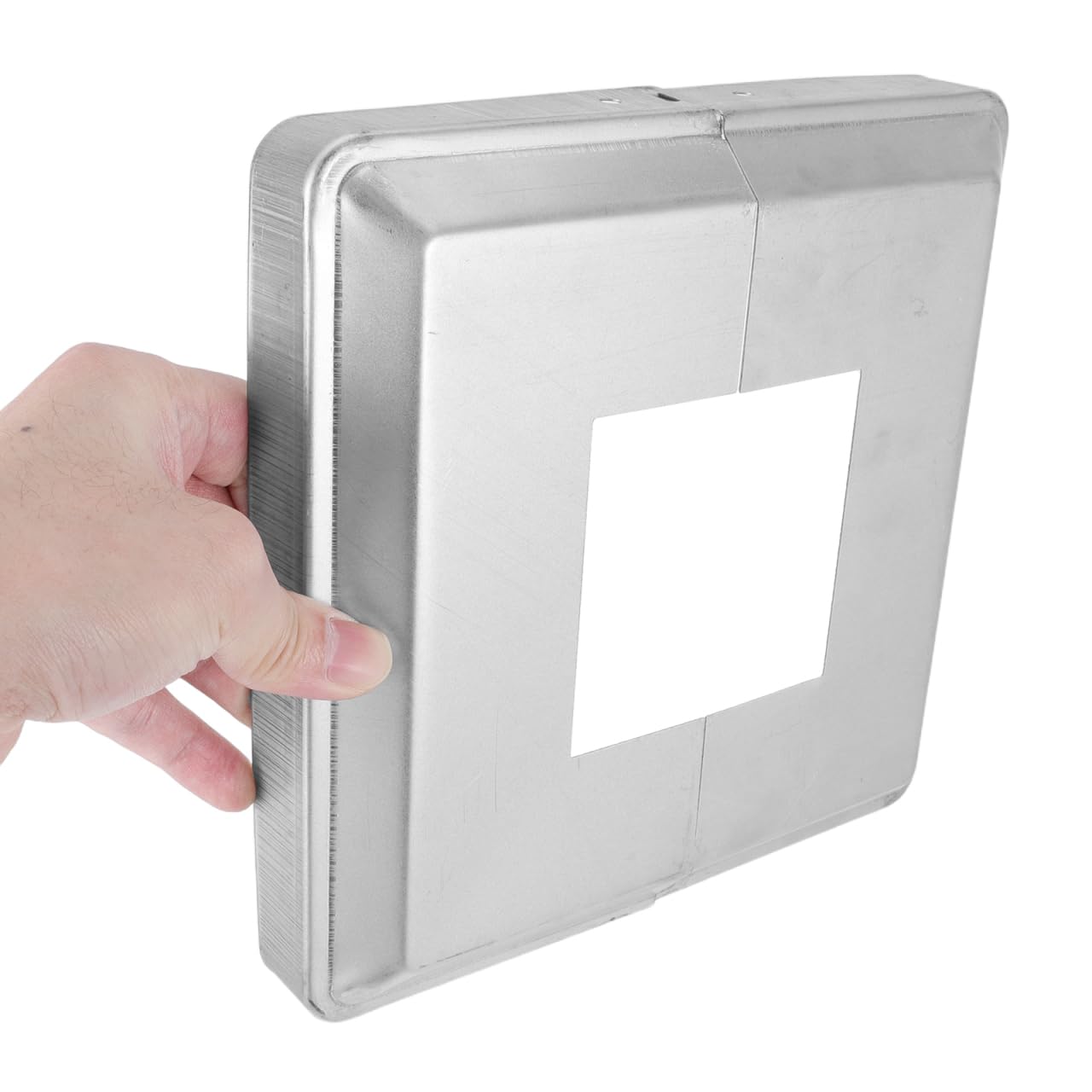 KALLORY Faldón Decorativo para Base de Poste Cuadrado de Hierro con Ajuste Adaptable y Cubierta Protectora para Pasamanos de Escalera y Deck