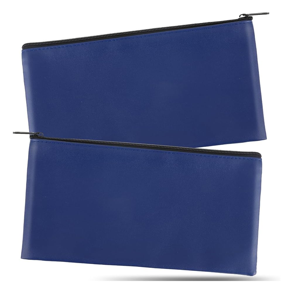 CTRLZS 2 PCS Money Bags with Zipper Bank Deposit Cash Bags Organizer Check Wallet Travel Money Pouch for Coin Bills Cosmetics