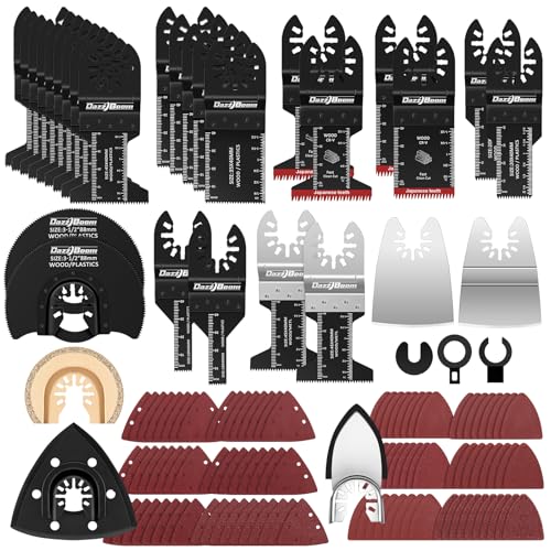 DazzBoom 135 tlg Multitool Sägeblätter, Mehrfachwerkzeug Zubehör Set für Holz Kunststoff Metall, Oszillierendes Sägeblatt Set Kompatibel mit mit Einhell Makita DTM51Z Dremel Parkside Bosch und mehr DazzBoom 135 tlg Multitool Sägeblätter, Mehrfachwerkzeug Zubehör Set für Holz Kunststoff Metall, Oszillierendes Sägeblatt Set Kompatibel mit mit Einhell Makita DTM51Z Dremel Parkside Bosch und mehr