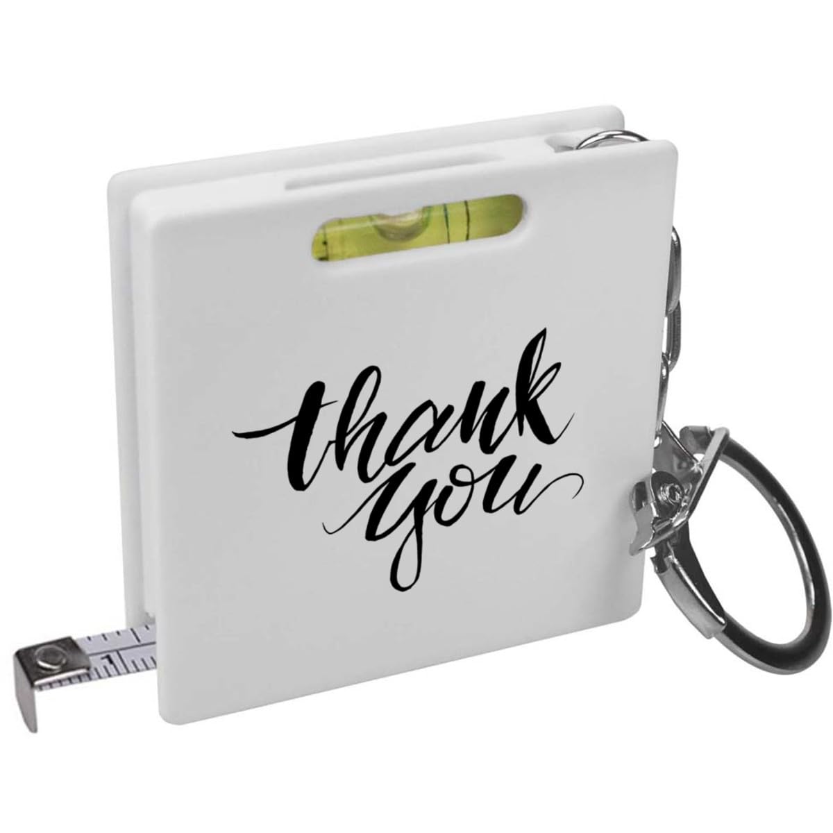 Azeeda 'Thank You' Keyring Tape Measure/Spirit Level Tool (KM00004177)