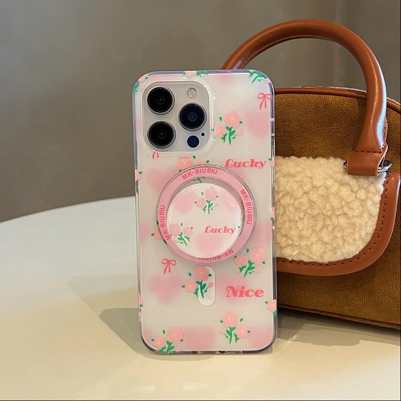 Image of PEEPERLY Back Cover Case for iPhone 13 Pro Max Scratch Resistant Anti-Slip TPU Shockproof Protective Durable Lucky Nice Floral Heart Case for Girls & Women