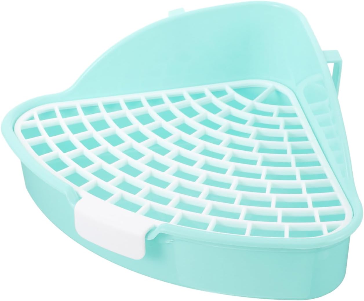 Pet Potty Trainer Triangle Litter Box for Rabbits and Small Animals, Plastic Corner Potty Trainer with Splash Guard Detachable Bunny Litter Box