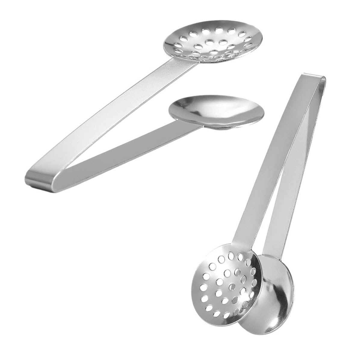 2 Pack Stainless Steel Tea Bag Clips, Round Tea Bag Squeezer, Tea Bag Spoon, Herbal Tea Infuser, Herb Tong, Sugar Cube Tong, Lemon Tong, Ice Cube Tong, Tools For Kitchen Bar