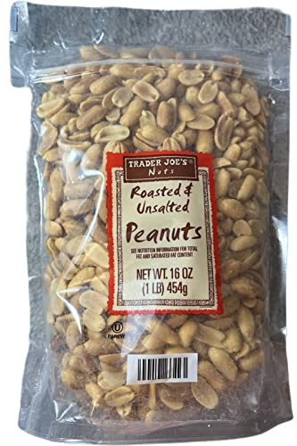 Trader Joe's Roasted & Unsalted Peanuts (Pack of 2)- 2 lbs total, kosher