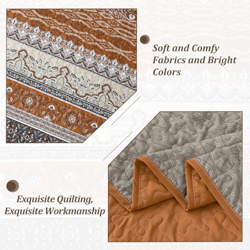 Couvre-lit décoratif réversible marron et gris de qualité supérieure - 6
