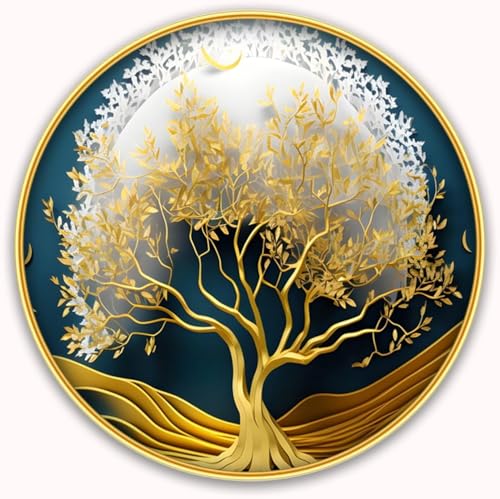 Cadre photo 3D pour sublimer un mur vide salon deco arbre or 40cm