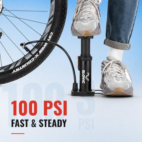 Image of Slovic Cycle Pump for Bicycle, Bike & Car [100 PSI]