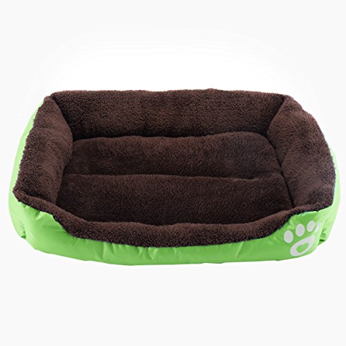 Giantex Pet Dog Cat Bed Puppy Cushion House Soft Warm Kennel Mat Blanket 3 SIZE (Middle, Green)