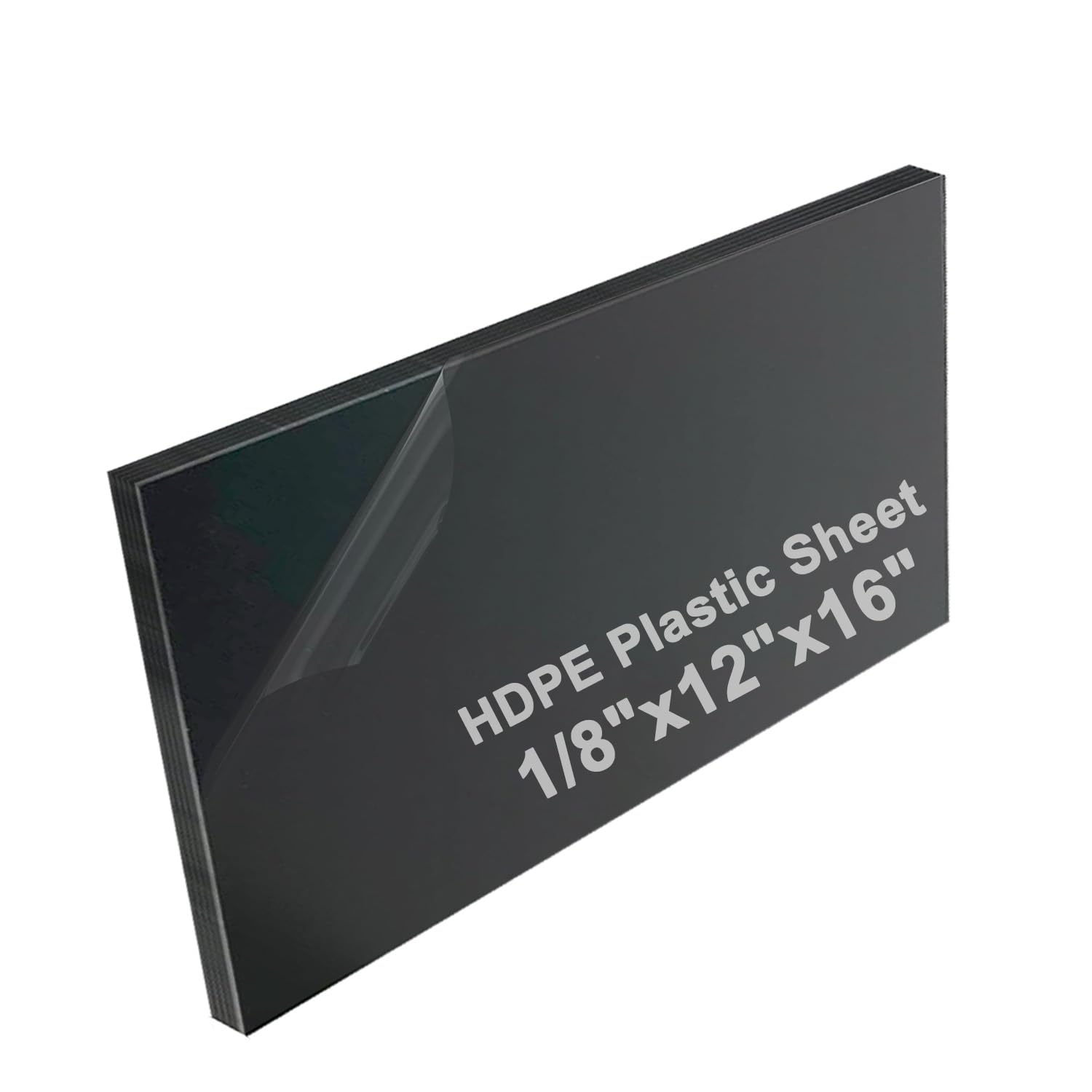 High-Density Polyethylene (HDPE) Plastic Sheet 1/8" Thick 12" X 16"- Black HDPE Sheet,for Machining, Home Improvements, DIY Projects, Engineering,