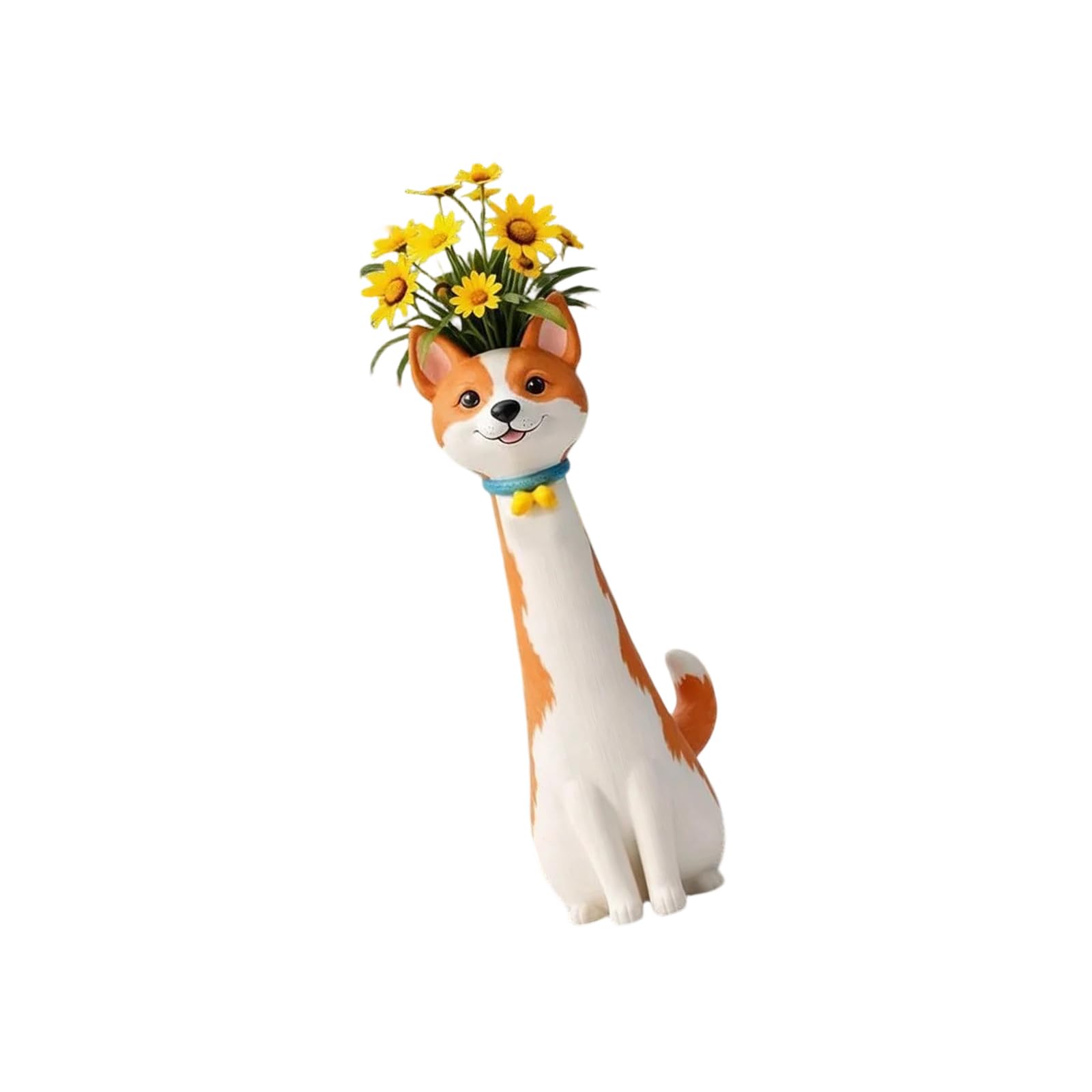 Wacky Dog Vases Funny Flower Vases, Decorative Vase Resin Puppy Sculpture Ornament for Home Decors Housewarmings Gift Dog Planter for Small Flower