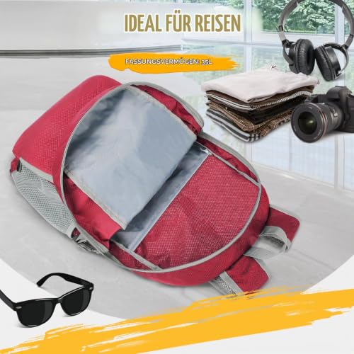 ZOMAKE 35 L Leicht Faltbarer Rucksack Packbare Backpacks, Kleiner Rucksäcke Wanderrucksack Wasserdicht für Damen Herren Outdoor Wandern… – Ansicht 3