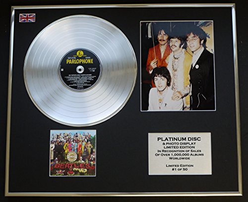 PLATINUM RECORD The Beatles Disque et Photo en Platine édition limitée SGT. Pepper’s Lonely Hearts Club Band - Les Beatles, Paul McCartney, John Lennon, RIngo Starr, George Harrison PLATINUM RECORD The Beatles Disque et Photo en Platine édition limitée SGT. Pepper's Lonely Hearts Club Band