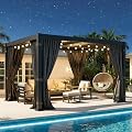 10'x12' Pergola with Adjustable louvered Roof and Aluminum Frame