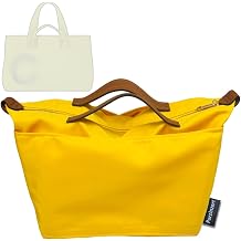 Premium Waterproof Nylon Insert Fits Curves Tote Bag Yellow, Lightweight Organizer, Zip Cover with Handles Custom Design