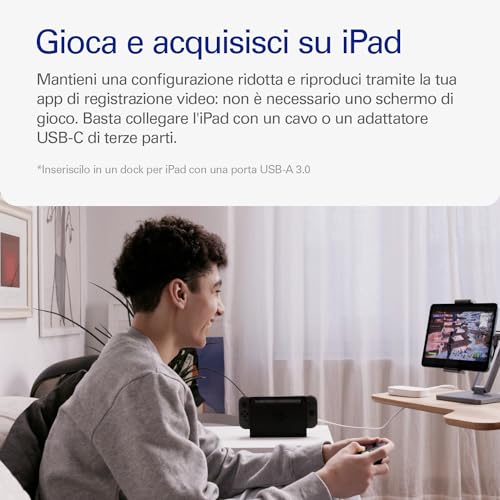 Game Capture Neo - scheda di acquisizione portatile USB 4K60 HDR passthrough, registrazione video 1080p60 – PS5|Xbox|Nintendo Switch 2|iPhone - OBS, Quicktime ecc. - portatile|PC|Mac|iPad - Webcam - Immagine 3