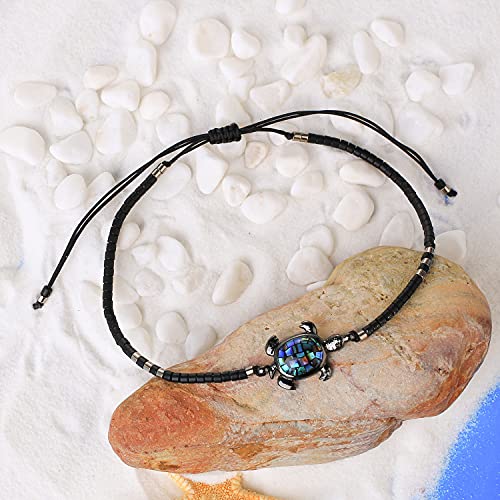 KELITCH Abalone Shell Beaded Bracelet Adjustable Turtle Friendship Wrap Bracelet Tropical Beach Sand Miyuki Bracelet Bangle2