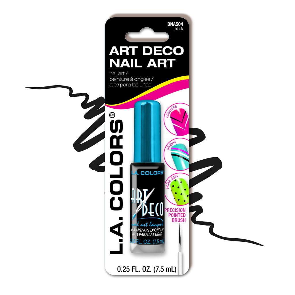 Amazon.com : L.A. Colors Art Deco Nail Art 902 Black : Nail Polish