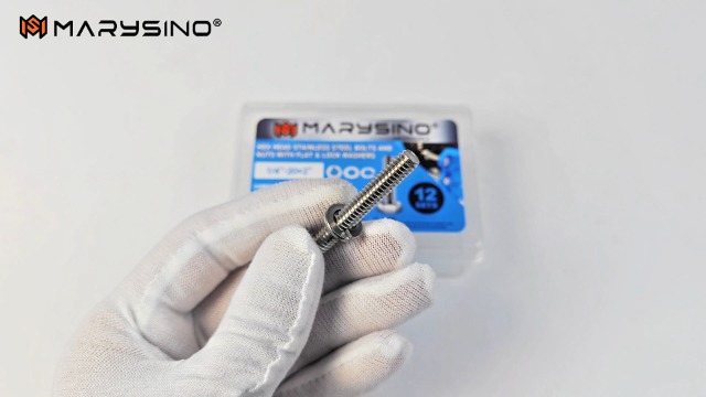 Image of (12 Sets) 1 /4-20 x 4 Hex Head Screws Bolts and Nuts Kit with 1 /4-20 Bolt, 1 /4-20 Nuts, Flat & Lock Washers, Fully Threaded, 1 /4 20 Stainless Steel Bolts, Bright Finish by Marysino